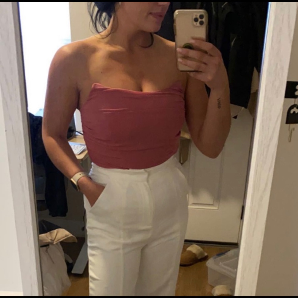 NWT Missguided Pink Chiffon Drape Corset Top